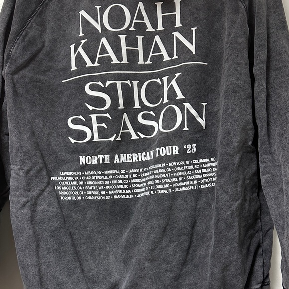 Noah Kahan Stick Season tour sweatshirt 2023 Stone Gray Hoodie sz large | EUC - Picture 5 of 8